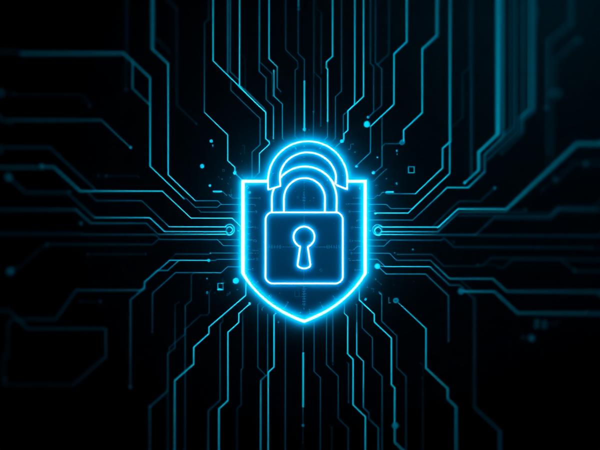 Cybersecurity digital padlock and circuitry